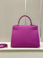 Hermes Kelly 28 Purple Epsom Leather Palladium Hardware - Image 5