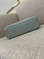 Louis Vuitton LV Capucines BB Gray Crocodile Leather Handbag Like Auth 21cm - Image 4