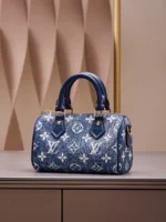 Louis Vuitton LV Speedy Monogram Demin Womans Like Auth Handbags 16x10x7.5cm - Image 8