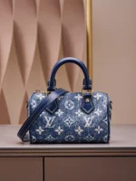 Louis Vuitton LV Speedy Monogram Demin Womans Like Auth Handbags 16x10x7.5cm - Image 7
