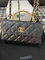 Chanel Woc Black Handbags Pearl Handle Plated Lock Gold 19cm - Image 2