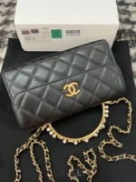 Chanel Woc Black Handbags Pearl Handle Plated Lock Gold 19cm - Image 9