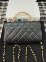 Chanel Woc Black Handbags Pearl Handle Plated Lock Gold 19cm - Image 8