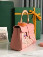 Goyard Saigon Handbag Pink Womens Wooden Handle 20x15cm - Image 6