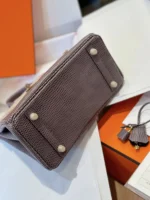 Hermes Birkin 25 Tris Fonce Genuine Lizard Leather Palladium Hardware - Image 4