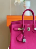 Hermes Birkin 25 Pink Togo leather Palladium Hardware - Image 3