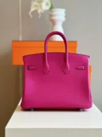 Hermes Birkin 25 Pink Togo leather Palladium Hardware - Image 7