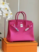 Hermès Birkin 30 Rose Shocking Taurillon Clemence Palladium Hardware - Image 6