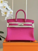 Hermès Birkin 30 Rose Shocking Taurillon Clemence Palladium Hardware - Image 7