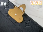 Louis Vuitton LV Vavin Monogram Black With Lock Gold Like Auth Handbags 25x18x10cm - Image 3