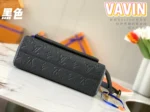 Louis Vuitton LV Vavin Monogram Black With Lock Gold Like Auth Handbags 25x18x10cm - Image 7