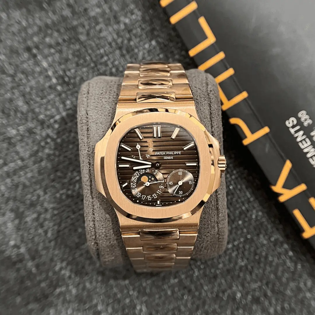 Patek Philippe Nautilus 5712R Replica Watch Rose Gold Chocolate Dial