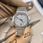 Patek Philippe Replica 11 Watch Nautilus 7118 White With Diamond Bezel Factory 3K 35.2mm