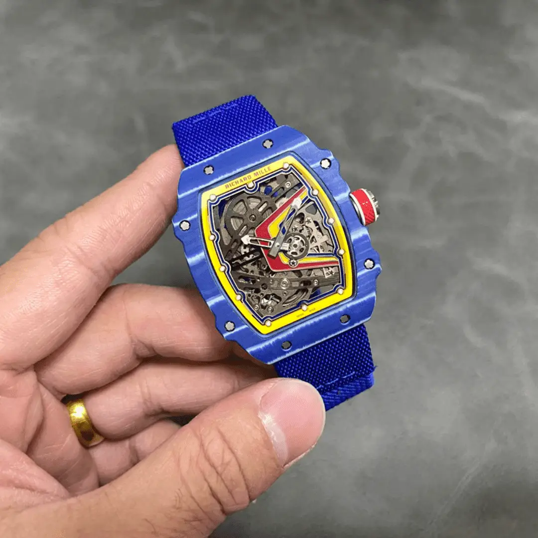 Richard Mille Best Replica Watch RM67-02 Blue Carbon Weight 37 Grams 38.7×47.52mm