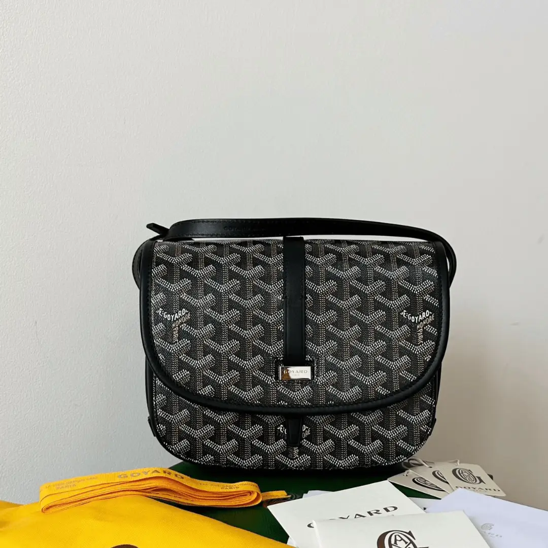 Goyard Black Crossbody Handbag Womens 22x16x7cm
