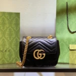 Gucci Marmont Rep 11 Women's Handbag High Quality Black 20cm