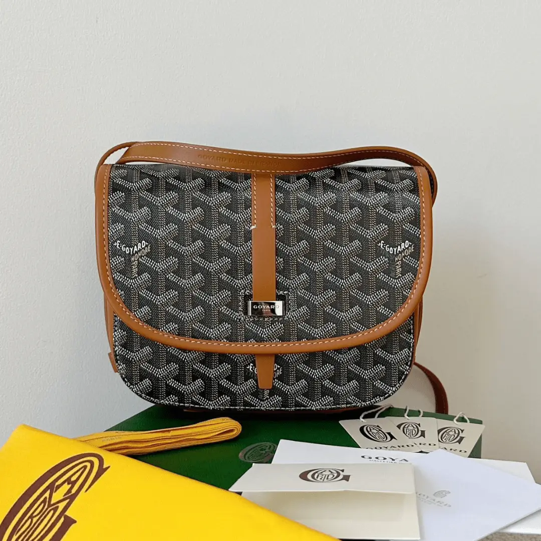Goyard Super Premium Womens Handbag Orange Leather Pattern 22x16x7cm