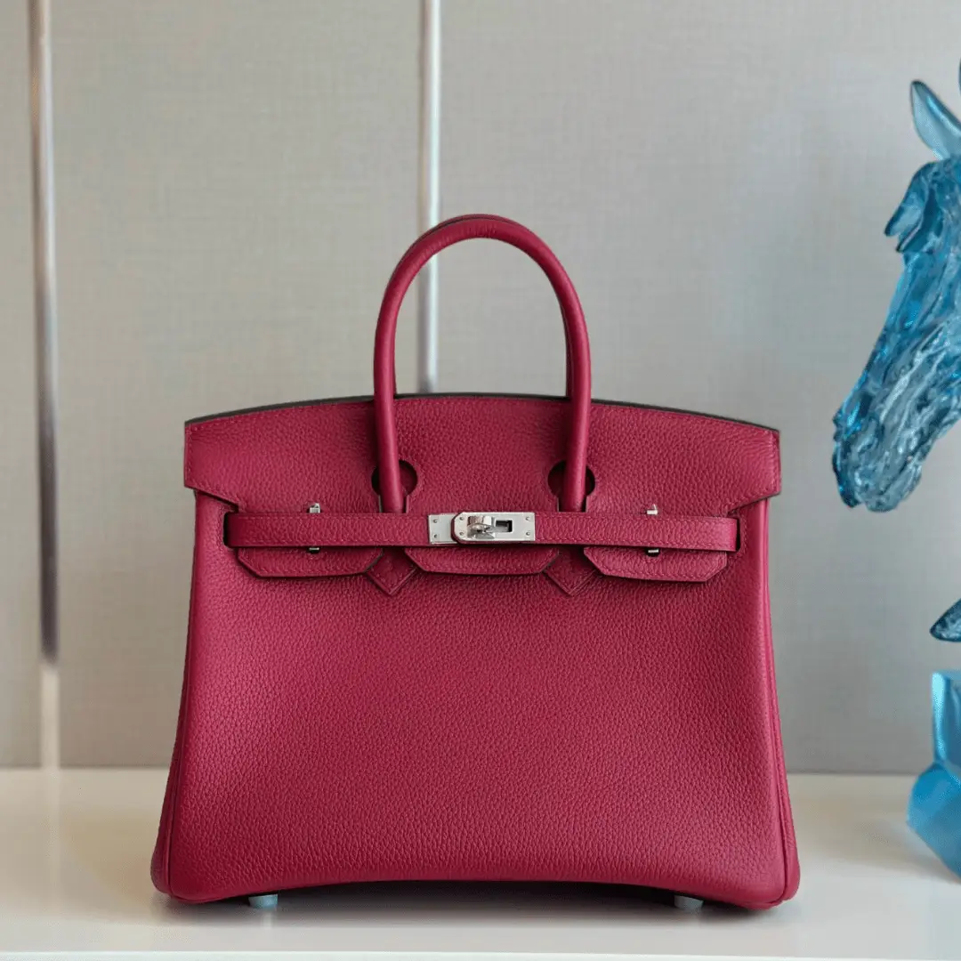 Hermes Birkin PHW Da Togo Handbags Dark Red 25cm