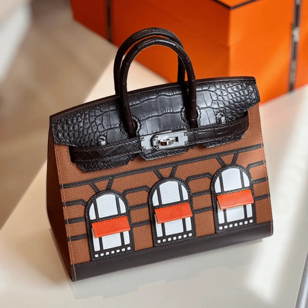 Untitled-design-2025-05-26T013326.215 Hermès Birkin 20 Sellier Faubourg House Brown Palladium Hardware - Image 1