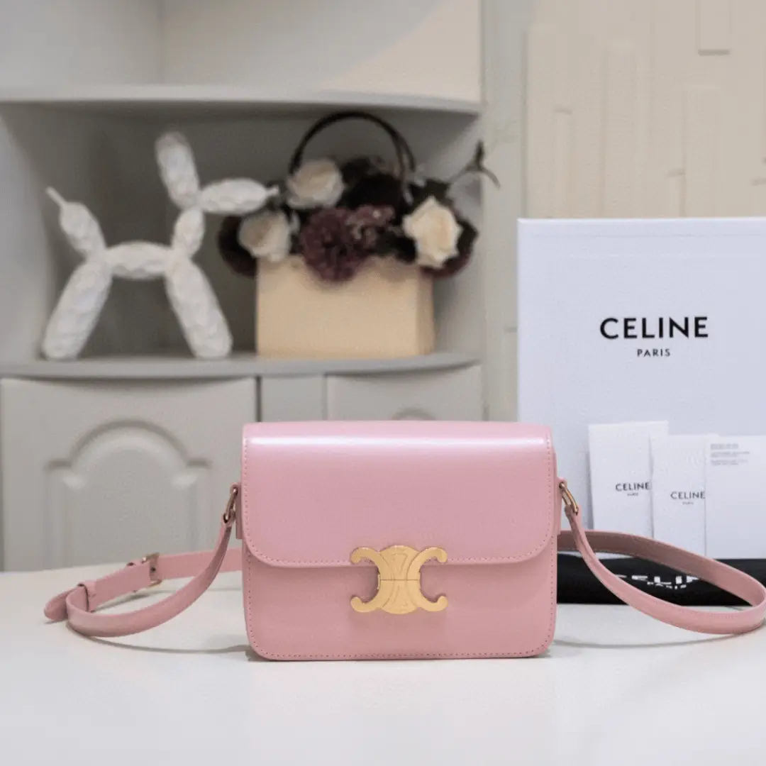 Celine Mini Handbag Pink Smooth Leather 19cm