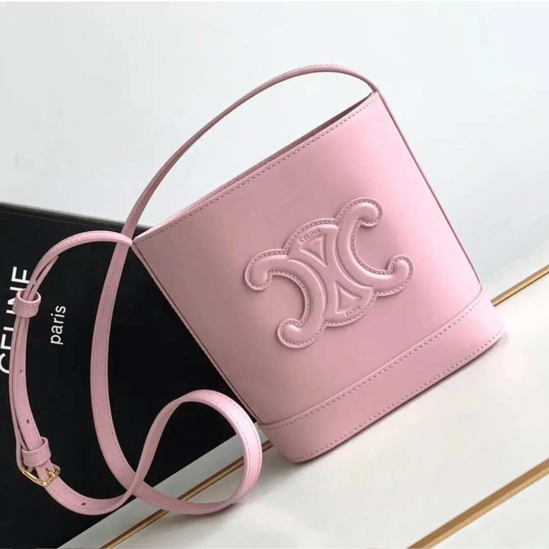 Celine Small Bucket Cuir Triomphe Mini Pink Bag 19.5x16x7cm