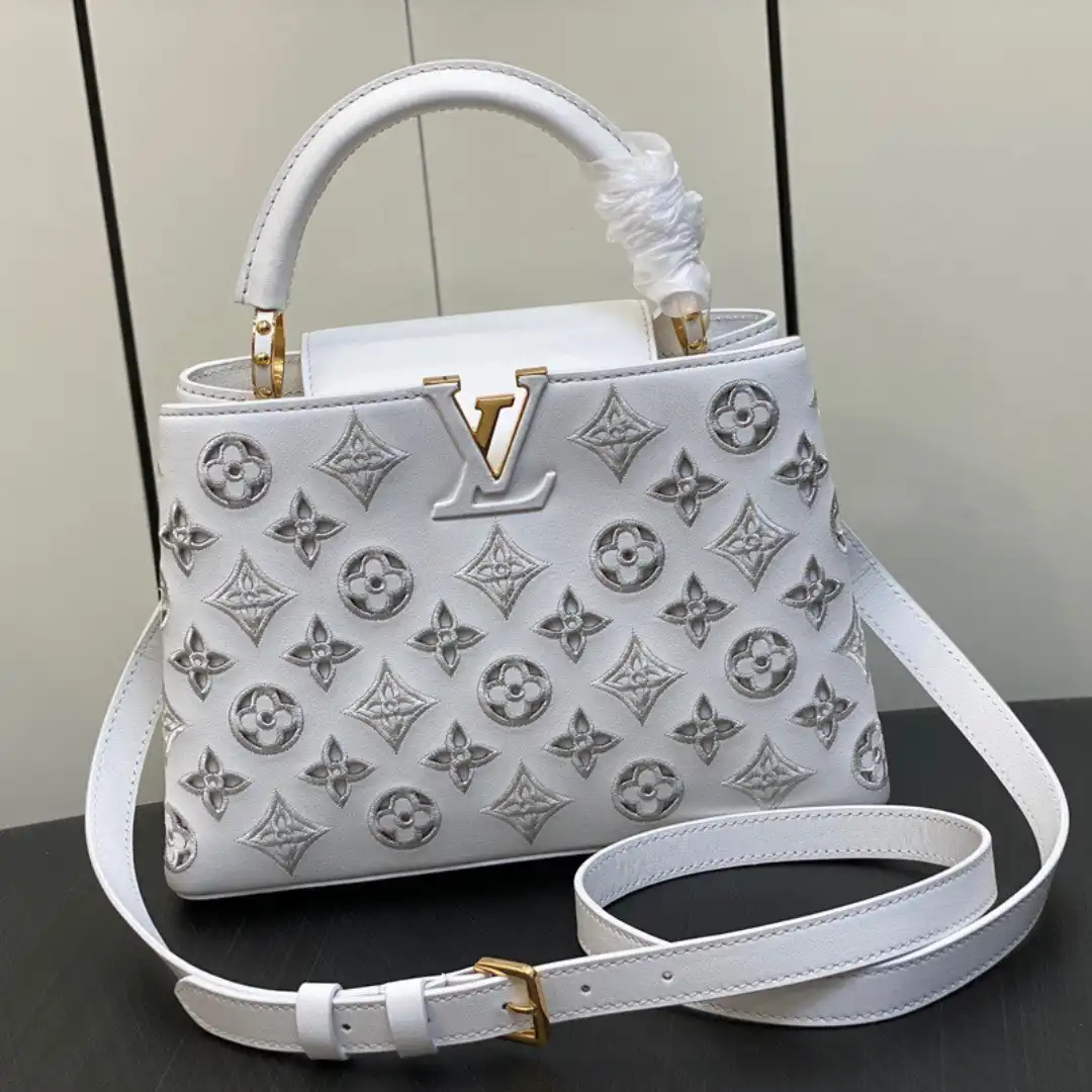 Louis Vuitton LV Capucines BB White Handbags 27x18x9cm