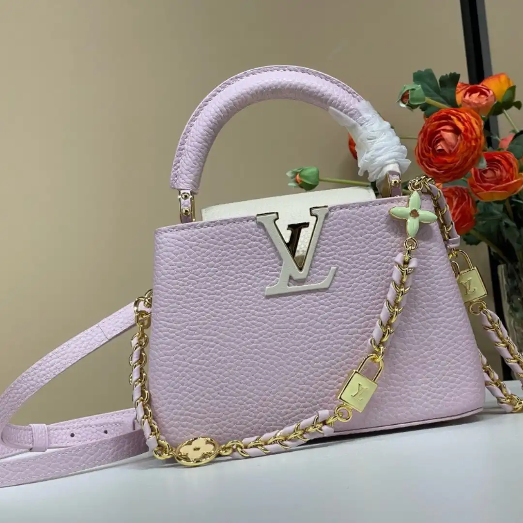 Louis Vuitton LV Capucines Like Auth Handbags Purple Womans 21x14x8cm