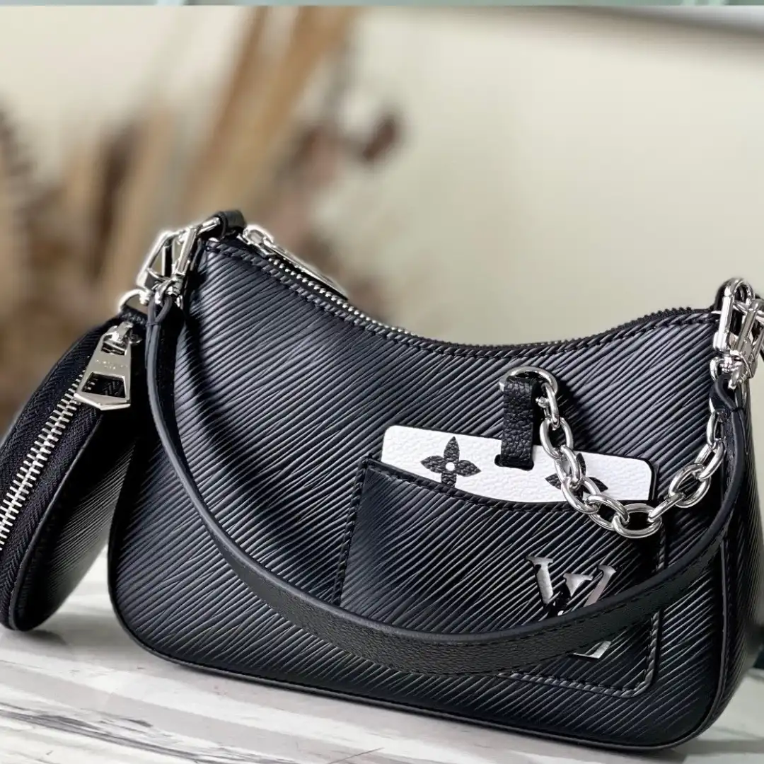 Louis Vuitton LV Marellini EPI Black Handbags 20cm