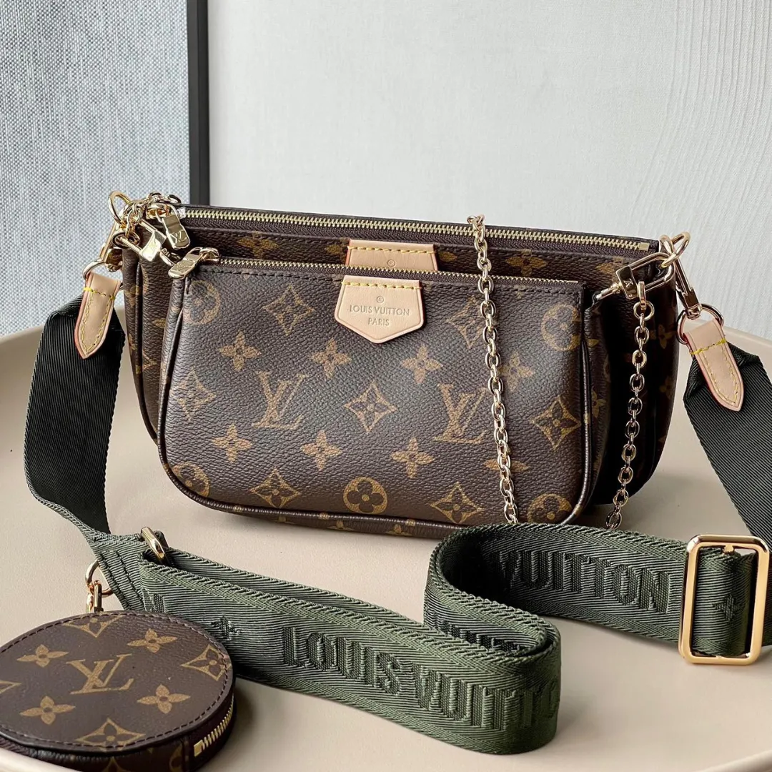 Untitled-design-2025-05-28T063623.973 Louis Vuitton LV Multi Pochette Handle Fabric Green Handbags Monogram 24x16x6cm - Image 1