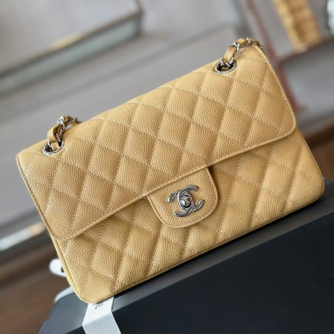 Untitled-design-2025-05-29T025208.618 Chanel Classic Like Auth Handbags Beige Leather With Lizard Skin 23cm - Image 1