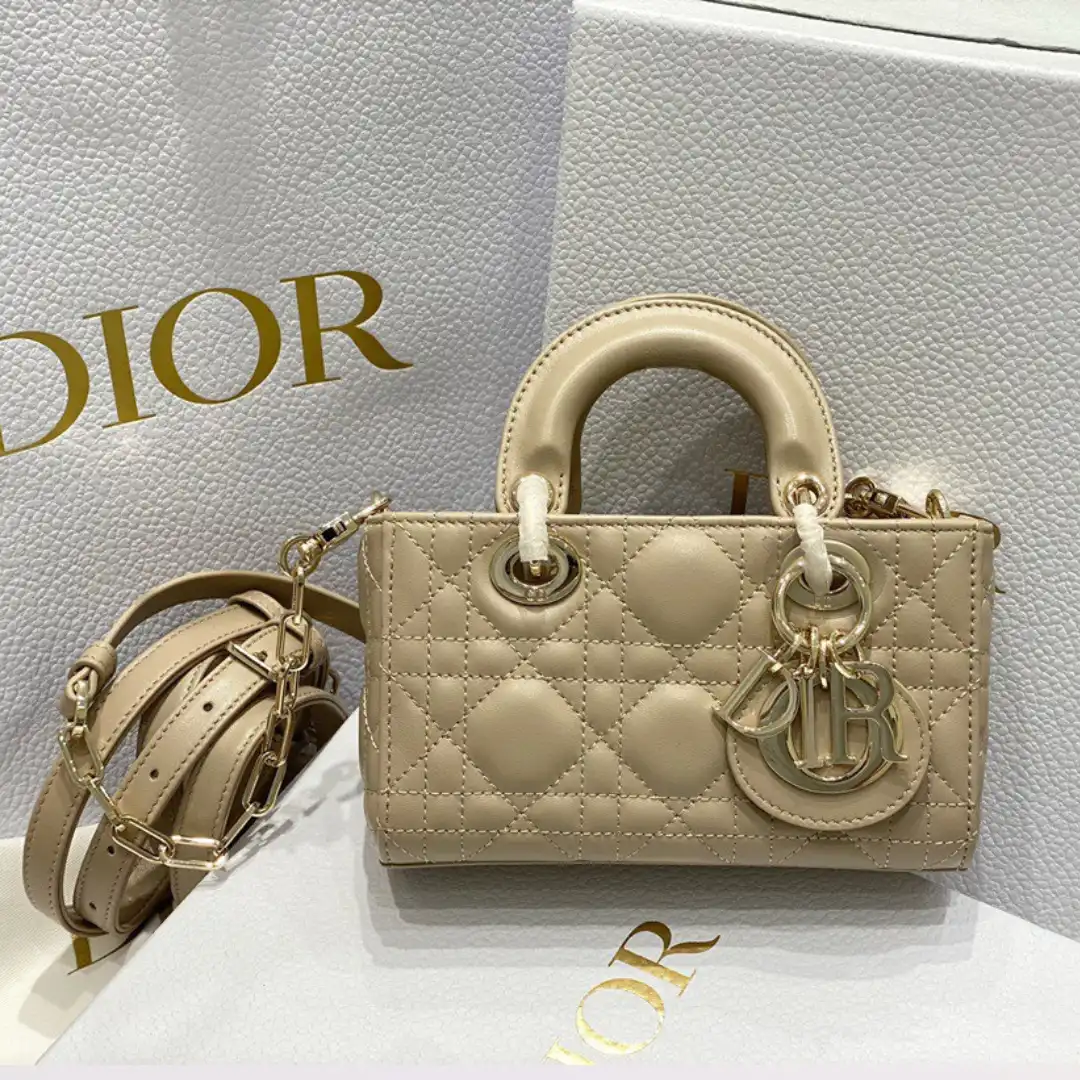 Dior Branded Women's Handbag D-Joy Mini Bag Super Beige 16.5x6x10cm