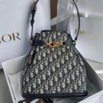 Dior Cest Canvas Backpack Super Embroidered Pattern Black 24x10x24.5cm