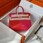 Hermes Birkin 25 Pink/Red Epson Leather Gold Hardware