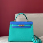 Hermes Kelly 28 Epsom Light Blue/ Electric Blue Palladium Hardware