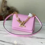 Louis Vuitton LV Twist Pink Handbags With Lock Gold 24cm
