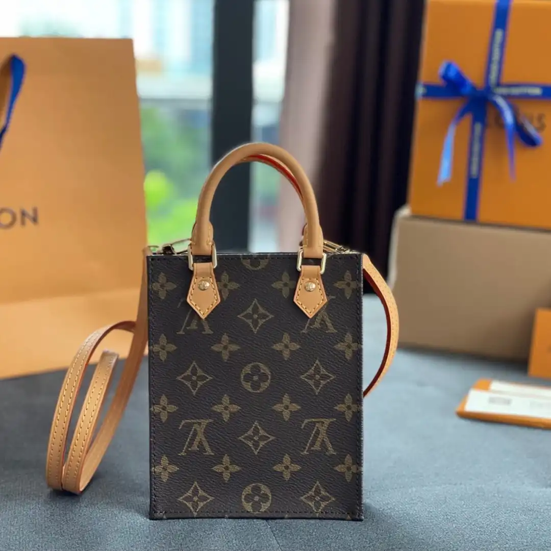 Louis Vuitton LV Petit Sacplat Womans Handbags 17x14cm