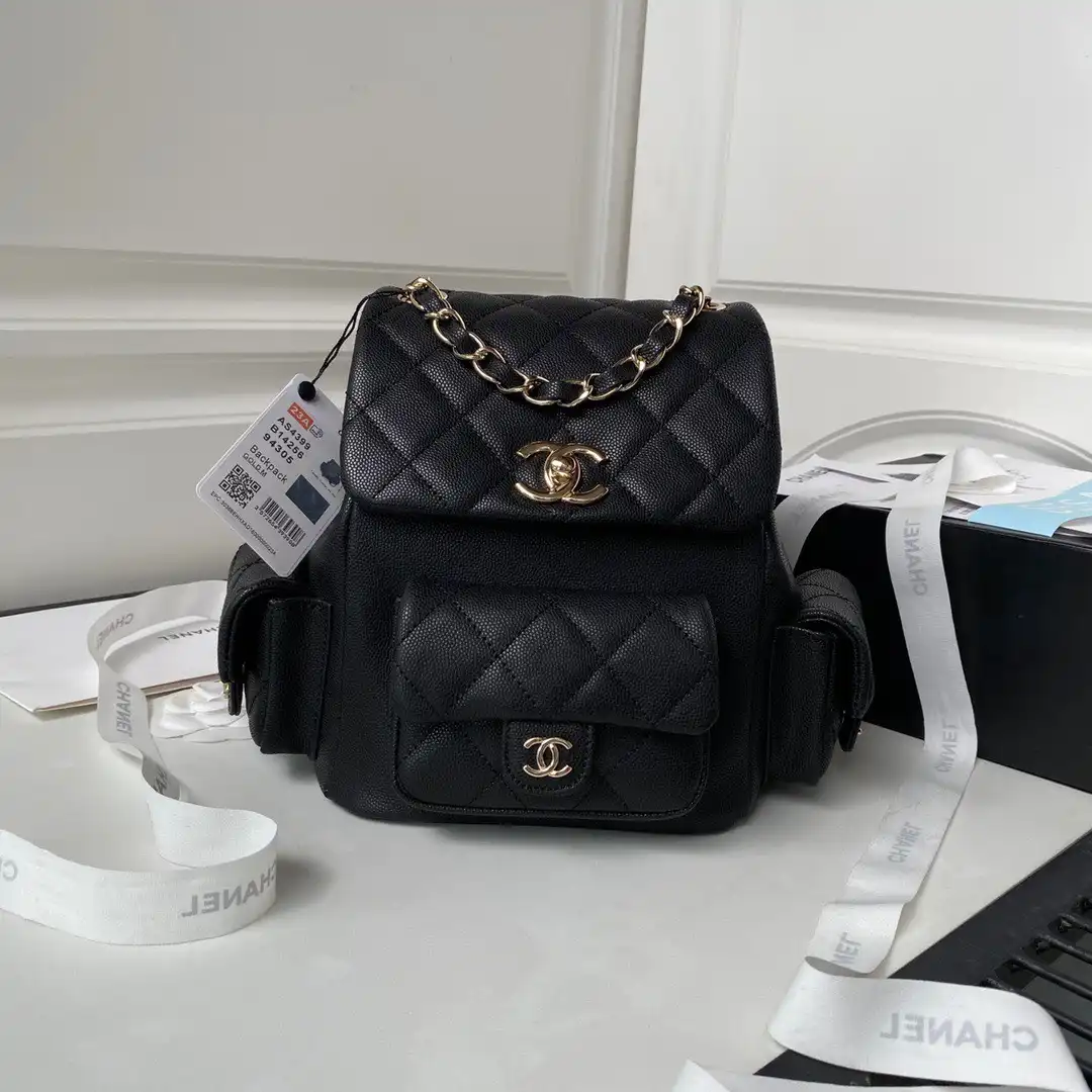 Chanel Mini Duma Backpack Lock Gold 21.5×19.5x12cm
