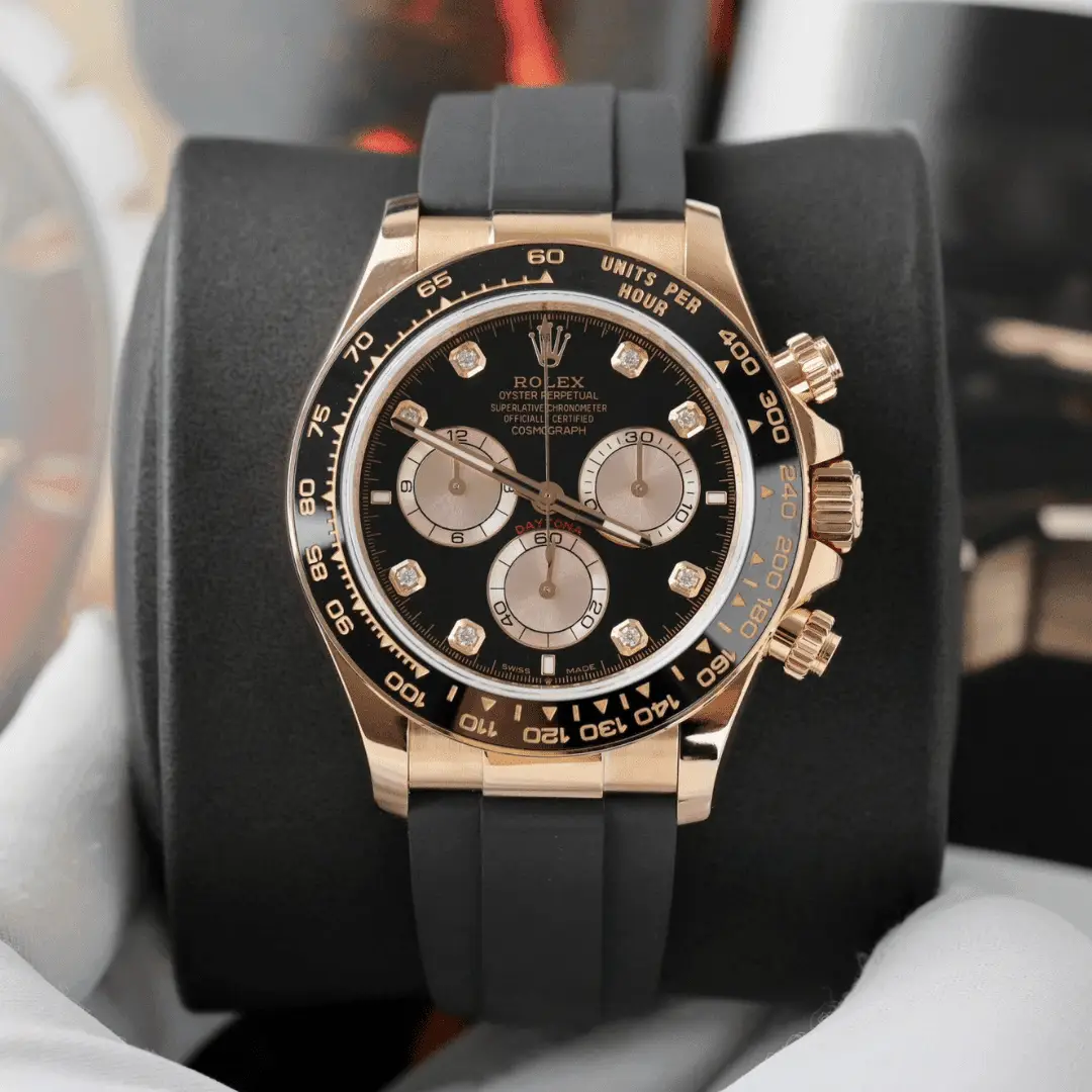 Rolex Daytona 126515 Watch Black Dial Grams Plated with Real Gold 40mm