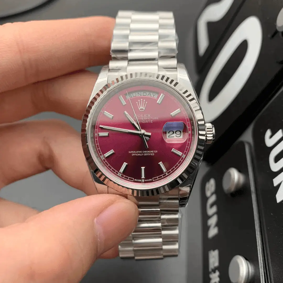 Rolex Day-Date Best Replica Watch Strawberry Dial EW Factory 40mm