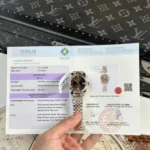 Rolex Rep 11 Watch DateJust Womens Gold Wrapped Chocolate Dial Roman Numerals GM Factory 31mm - Image 2