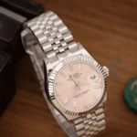 Rolex Datejust Pink Dial Luminous Hour Markers Jubilee