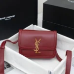 Saint Laurent YSL Solferino Small Leather Satchel Shoulder Bag