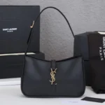 Saint Laurent Smooth Calfskin Le 5 A 7 Mini Hobo Black