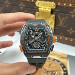 Richard Mille RM65-01 Carbon Watches Black Rubber Strap 44,5×49,9mm