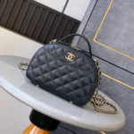 Chanel Matelasse Black Shoulder Bag Leather
