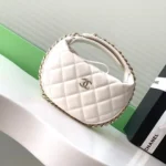 CHANEL 23C white hula hoop clutch