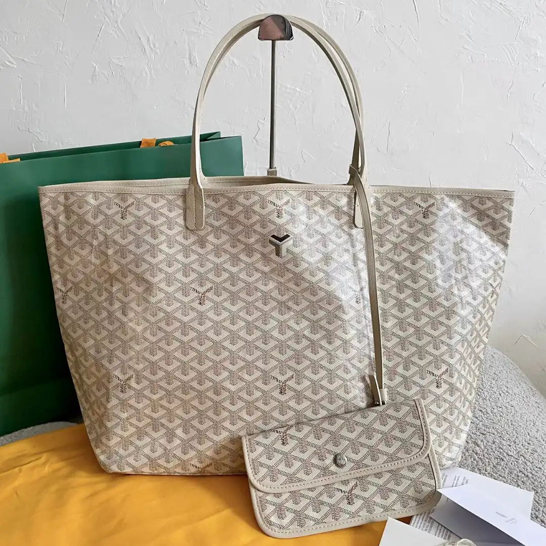 GOYARD Goyardine Saint Louis Claire Voie GM White Yellow