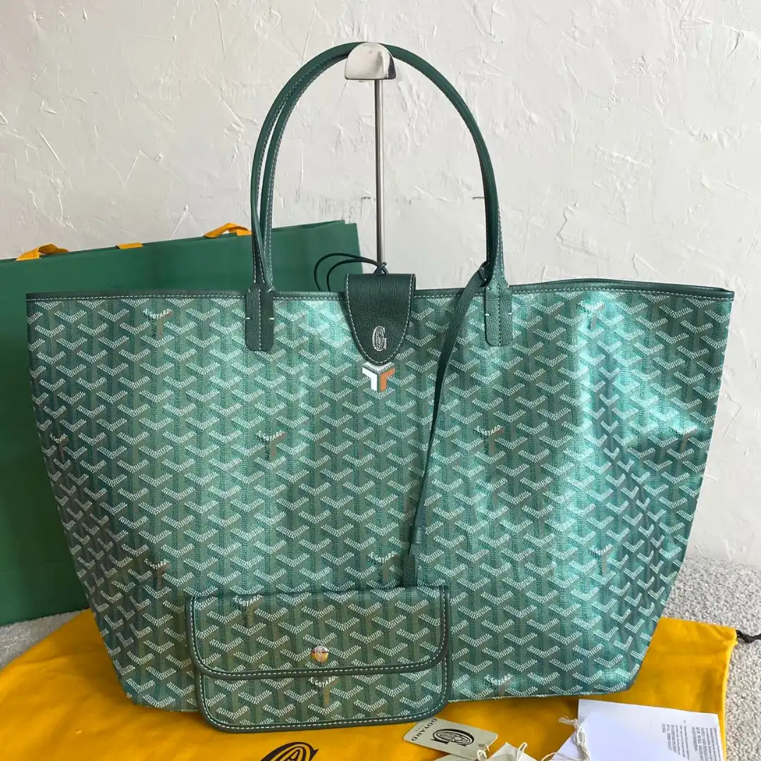 Untitled-design-2025-07-18T080421.682 Goyard Green Goyardine Coated Canvas and Leather Saint Louis GM Tote - Image 1