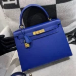 Hermes Kelly 28 Electric Blue Epsom Leather Gold Hardware