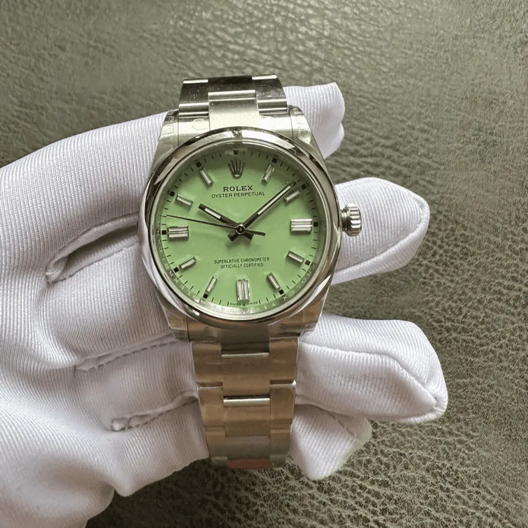 Rolex New Oyster Perpetual Pistachio Dial Reference 134300